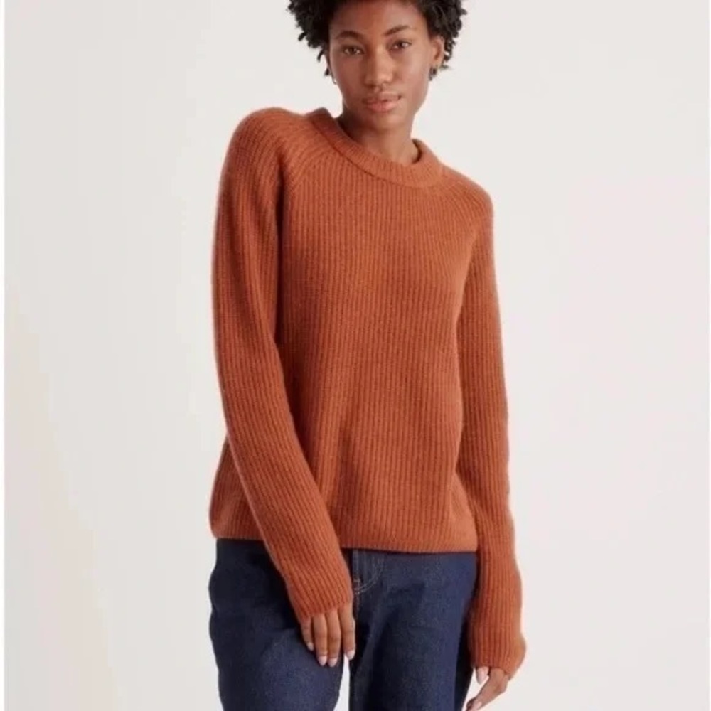 Quince organic cotton fisherman crew neck sweater